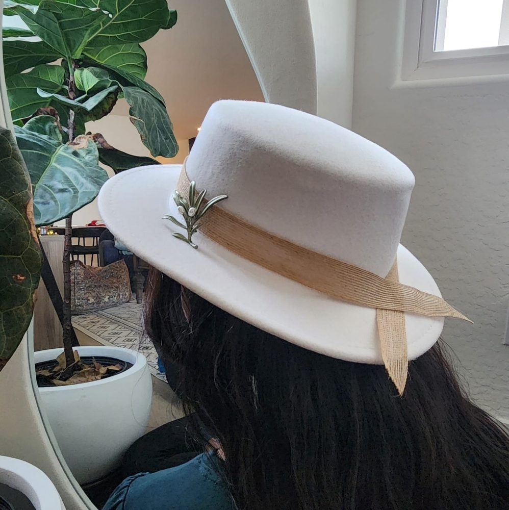 White Wool Fedora Hat